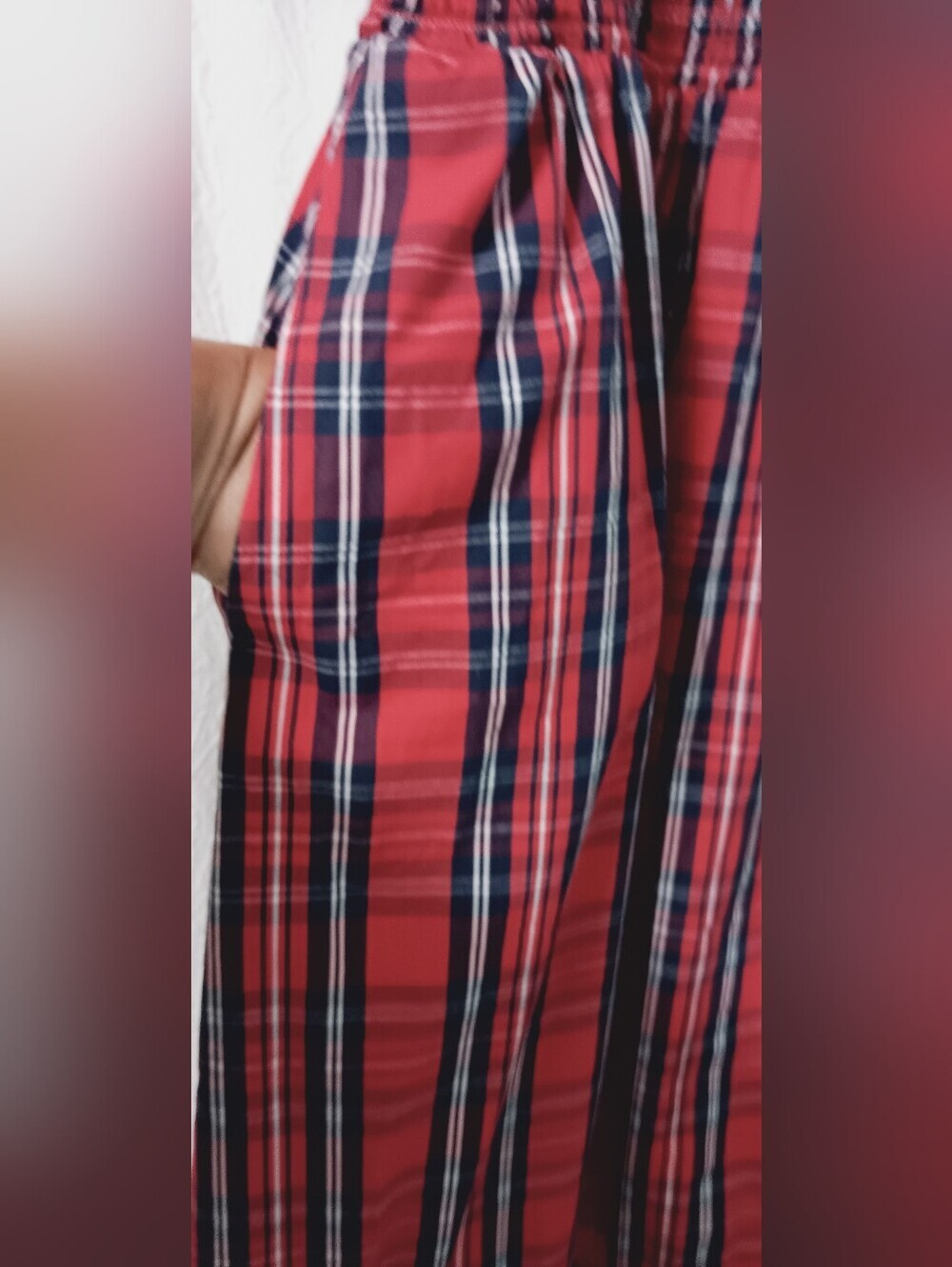 DRAPR JAMES Red Plaid Smocked Midi Dress  Size L - Picture 7 of 12